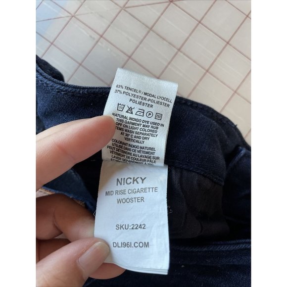 DL1961 Nicky Mid Rise Cigarette Stretch Denim Jeans Medium Wash Womens 27‎ x 31 - Picture 10 of 13